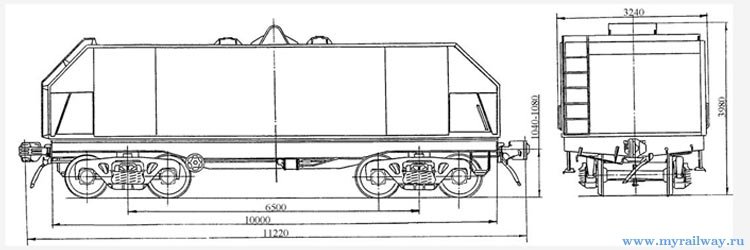 4-осный вагон для перевозки холоднокатаной стали. Модель 12-4094