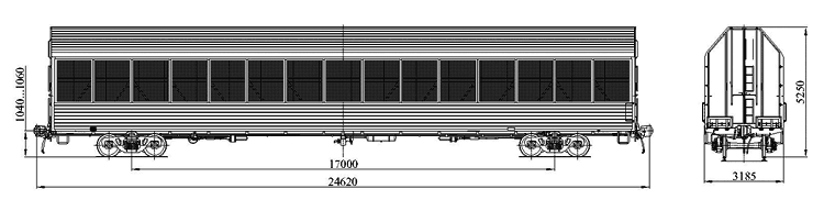 4-осный вагон для перевозки легковых автомобилей. Модель 11-1804