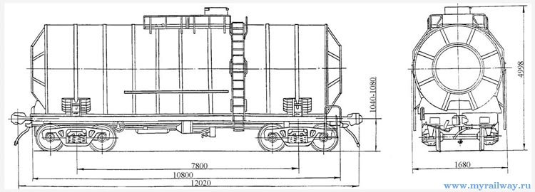 4-осная цистерна для алкилбензолсульфокислоты. Модель 15-5104