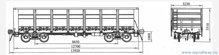 4-осный полувагон. Модель 12-4106