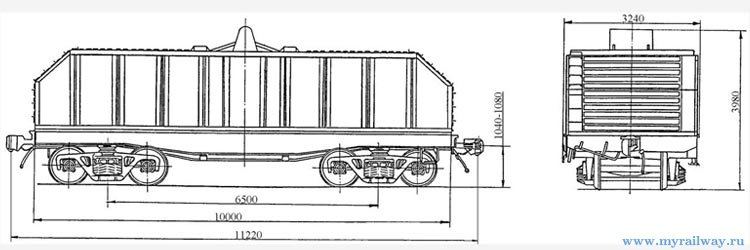 4-осный вагон для перевозки холоднокатаной стали. Модель 12-9008