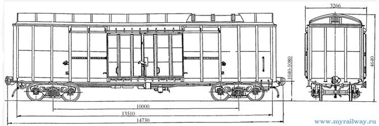 4-осный крытый вагон. Модель 11-274