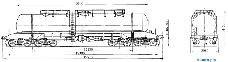 8-осная цистерна для алкилбензолсульфокислоты. Модель 15-1578-01