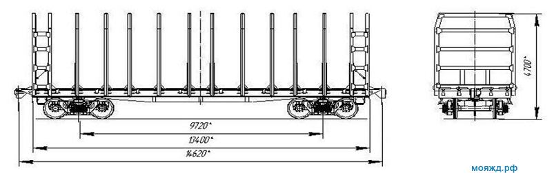Модернизация платформ моделей 13-4012 под перевозку лесоматериалов. Модель 13-4012-23