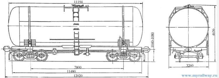 4-осная цистерна для бензина. Модель 15-1547