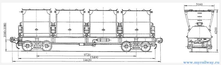 4-осный вагон для битума. Модель 17-494