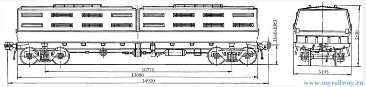 4-осный вагон для холоднокатаной стали. Модель 12-4011