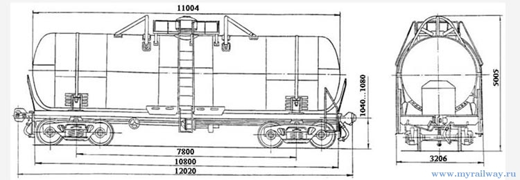 4-осная цистерна для сжиженных углеводородных газов. Модель 15-1200-02