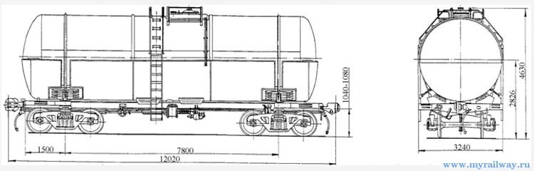 4-осная цистерна для уксусной кислоты. Модель 15-1608-02