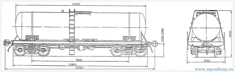 4-осная цистерна для серной кислоты. Модель 15-1424-01