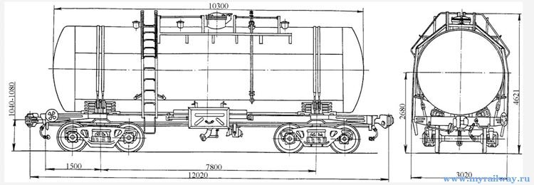 4-осная цистерна для цемента. Модель 15-Ц853