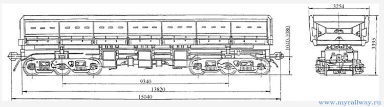 4-осный вагон-самосвал. Модель 33-682