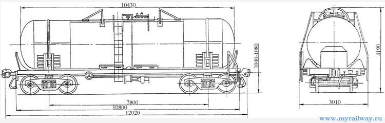 4-осная цистерна для серной кислоты. Модель 15-1226