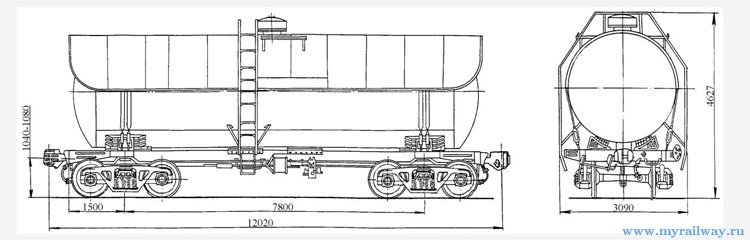 4-осная цистерна для ацетальдегида. Модель 15-859