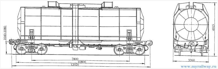 4-осная цистерна для пасты сульфонола. Модель 15-1417