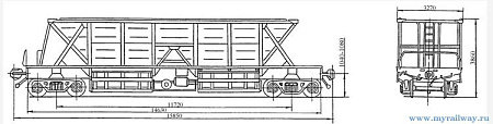 4-осный вагон-хоппер для угля. Модель 22-4003