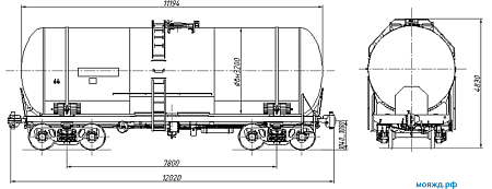 Вагон-цистерна для светлых нефтепродуктов. Модель 15-2132