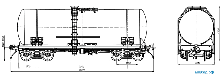 4-осная цистерна для вязких нефтепродуктов. Модель 15-5103-20