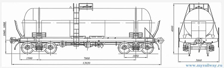 4-осная вагон-цистерна для олеума. Модель 15-1424-02