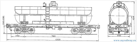 4-осная цистерна для хлора. Модель 15-1409