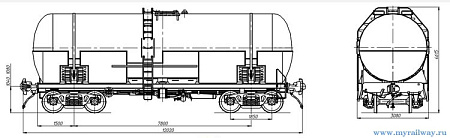 4-осная цистерна для вязких нефтепродуктов. Модель 15-156