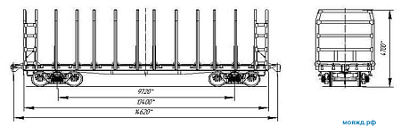 Модернизация платформ моделей 13-4012 под перевозку лесоматериалов. Модель 13-4012-23