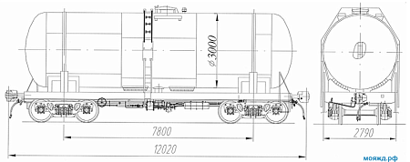 4-осная цистерна для спирта. Модель 15-289-02