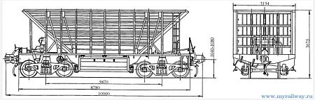 4-осный вагон-хоппер для горячих окатышей и агломерата. Модель 20-480