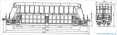 4-осный вагон-хоппер для торфа. Модель 22-473