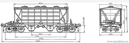4-осный крытый вагон-хоппер для цемента. Модель 11-715