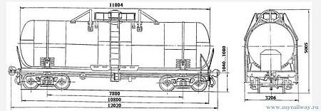 4-осная цистерна для сжиженных углеводородных газов. Модель 15-1200-02