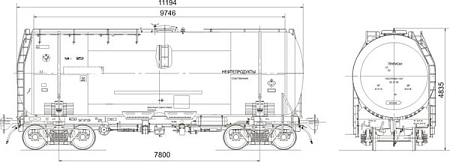 4-осная цистерна для нефтепродуктов. Модель 15-1218