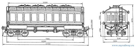 4-осный вагон с поднимающимся кузовом для аппатита. Модель 10-4022