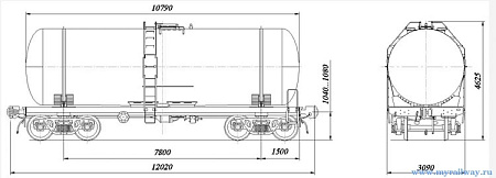 4-осная цистерна для бензина и светлых нефтепродуктов. Модель 15-776