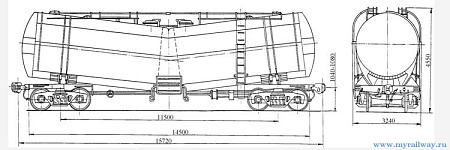 4-осная цистерна для поливинилхлорида. Модель 15-1498