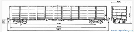 4-осный полувагон для технологической щепы. Модель 12-4004-01