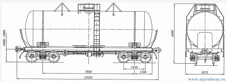 4-осная цистерна для аммиака. Модель 15-1408-10