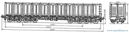 8-осный полувагон. Модель 12-508