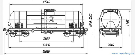 4-осная цистерна с верхним сливом, экраном днища. Модель 15-1230-01