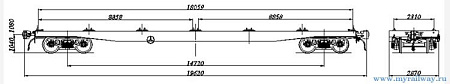 4-осная платформа для перевозки крупнотоннажных контейнеров. Модель 13-2116