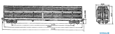 Одноярусный крытый вагон для микроавтобусов. Модель 13-4081